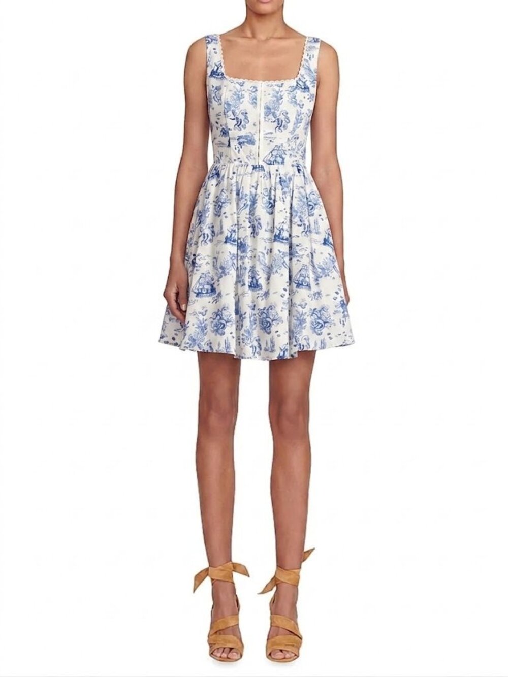 7 For All Mankind Marine Life Toile Sleeveless Mini Dress Size Small